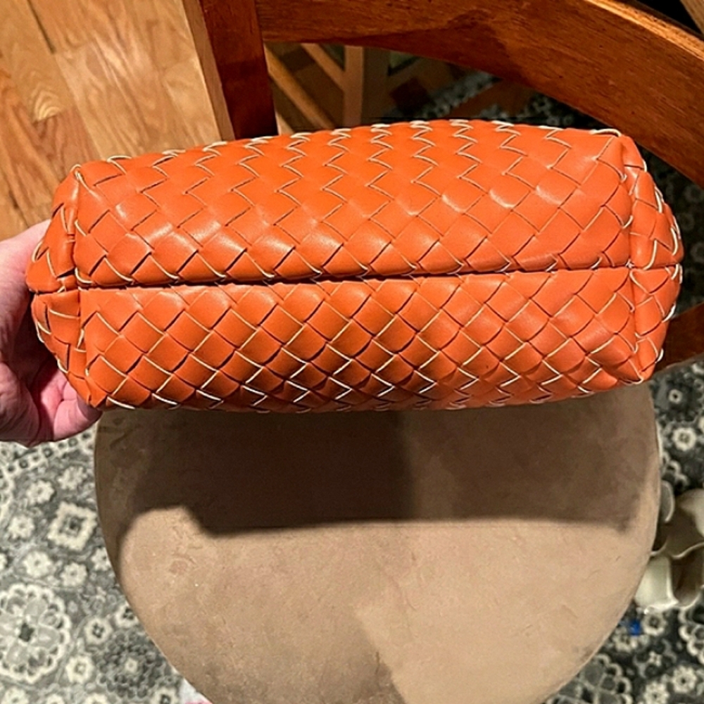 a new day Vibrant RUST ORANGE Woven Hobo Bag NWOT - Picture 8 of 10